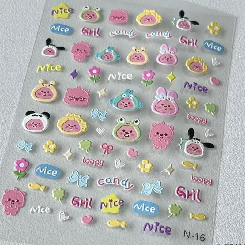 Loopy 3D embossed sticker, tra - đánh giá và giá Nail Art