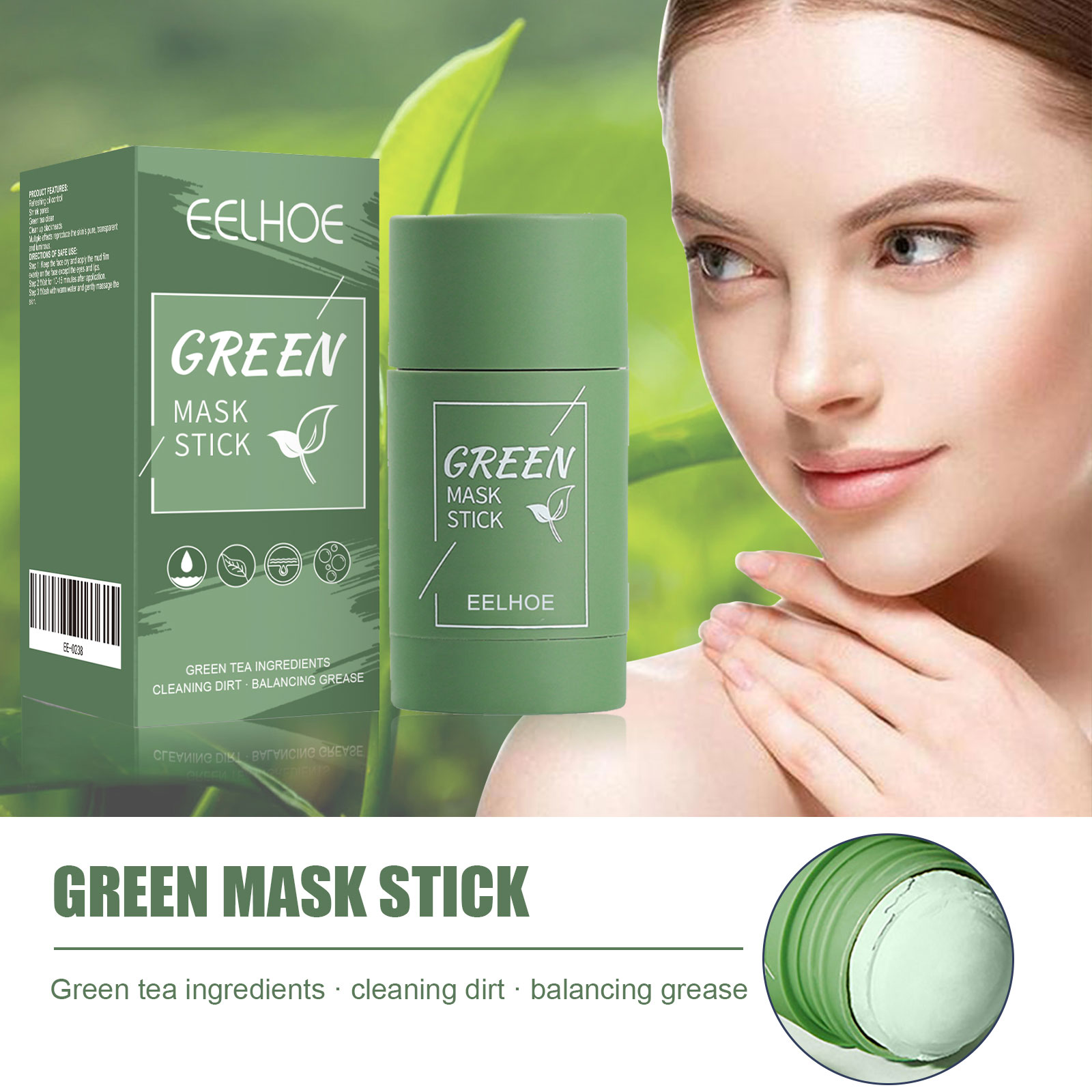 Green Tea Solid Mask Stick - D - đánh giá và giá Green Tea Cleansing Clay Mask