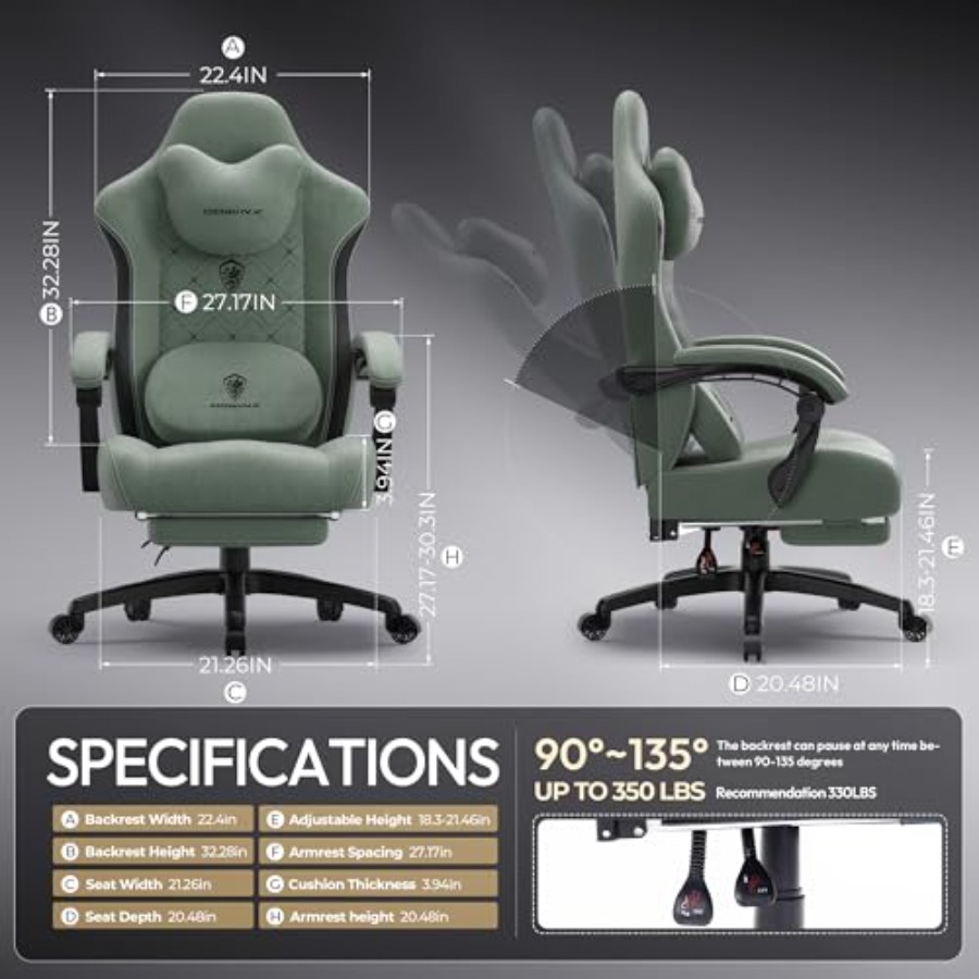 Gaming Chair for Adults with H - đánh giá và giá Massage