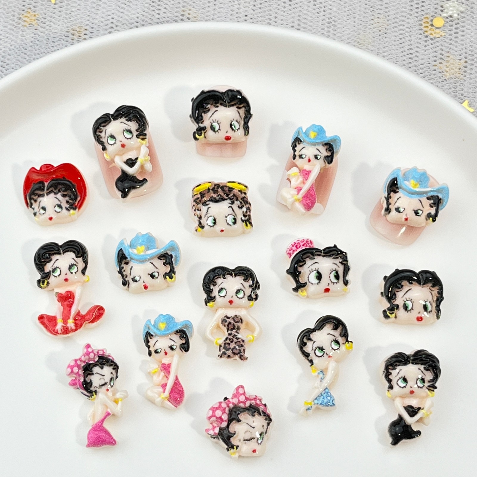 100pcs Cartoon Betty Nail Art  - đánh giá và giá Nail Art