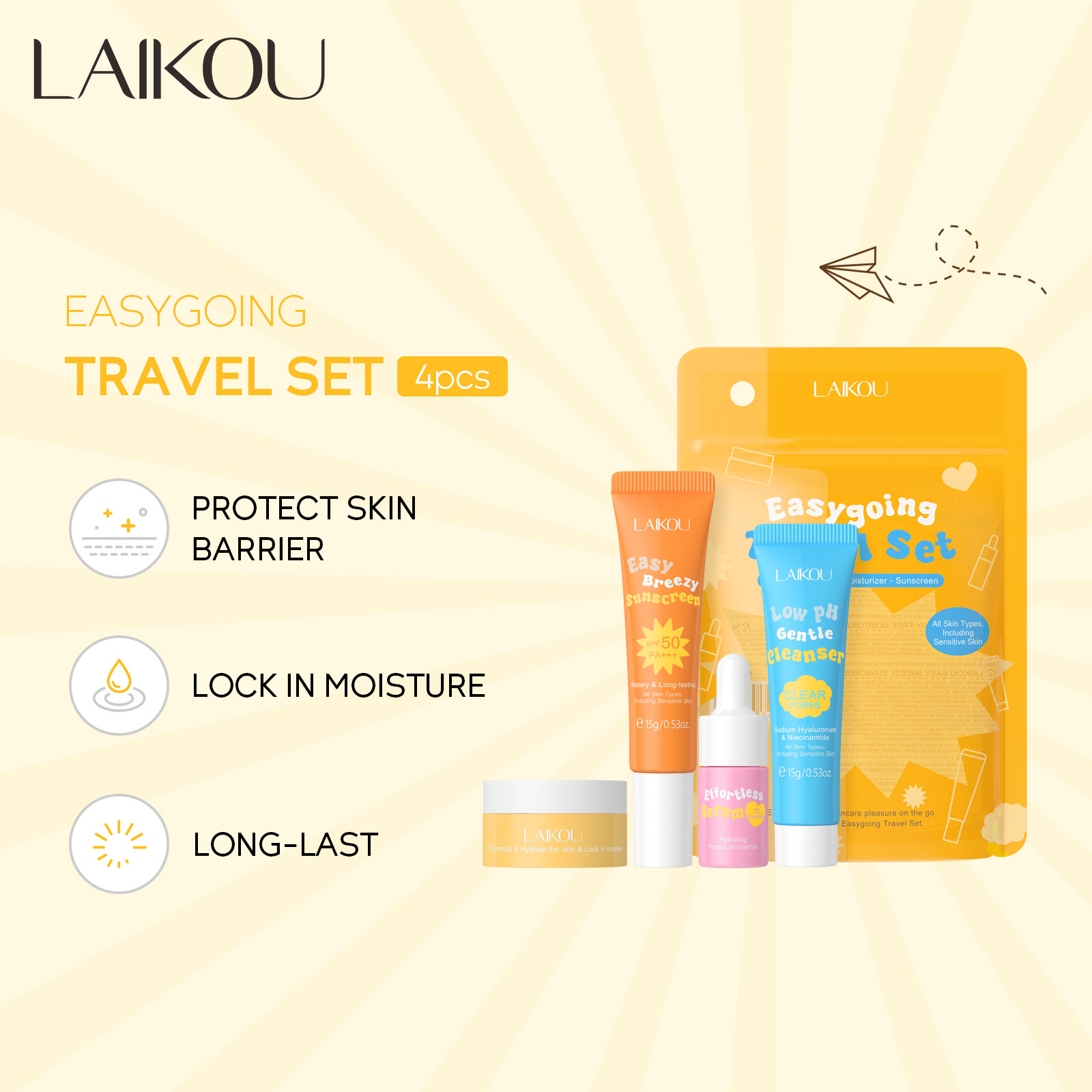 4PCS Laikou Ceramide Travel Su - đánh giá và giá Hyaluronic Acid Facial Serum