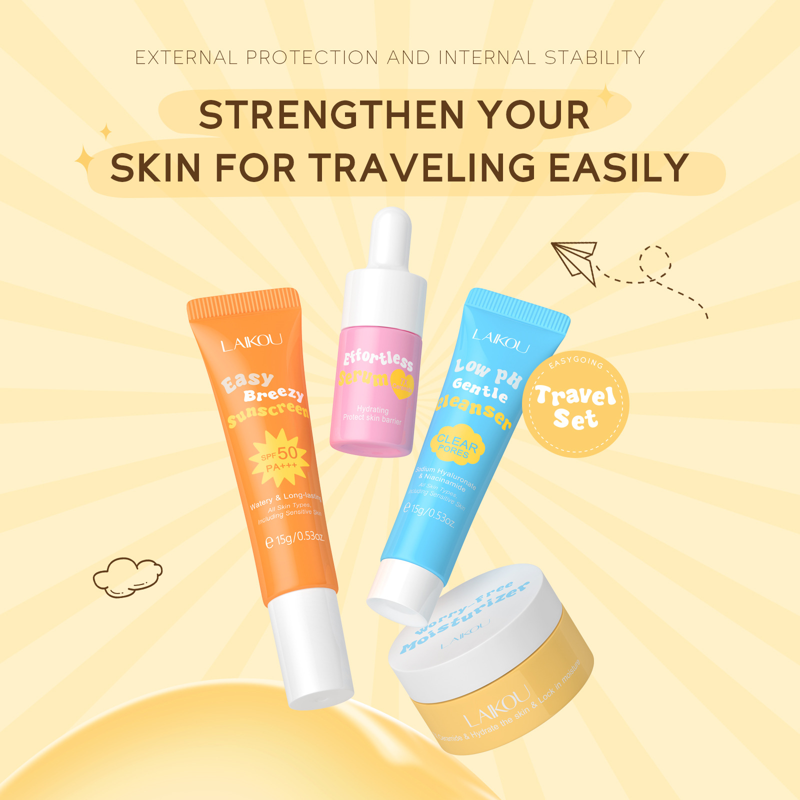 4PCS Laikou Ceramide Travel Su - đánh giá và giá Hyaluronic Acid Facial Serum