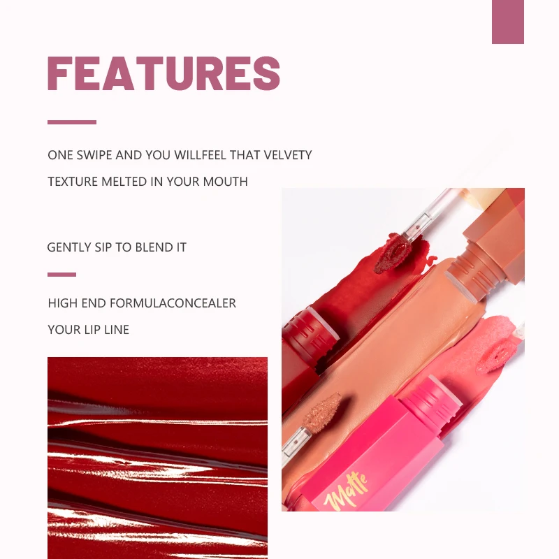 1pcs Waterproof Matte Velvet L - đánh giá và giá Matte Velvet Lip Tint Long Lasting