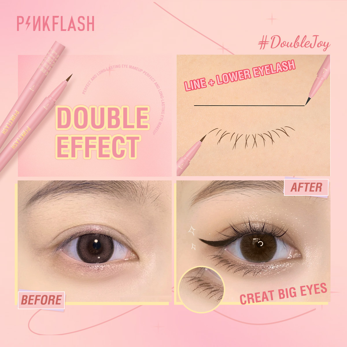 PINKFLASH Đen Liquid Eyeliner  - đánh giá và giá Waterproof Liquid Eyeliner Pen