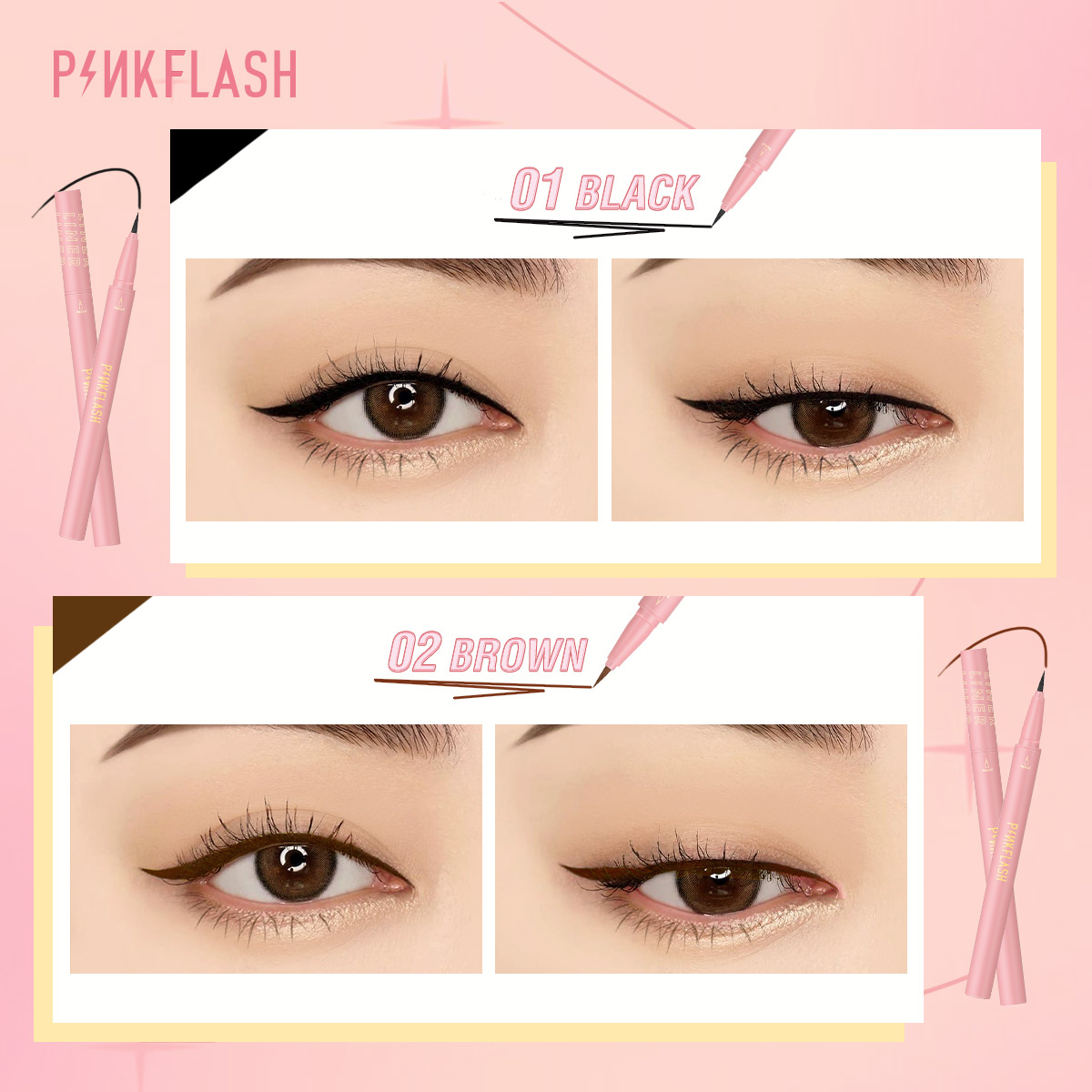 PINKFLASH Đen Liquid Eyeliner  - đánh giá và giá Waterproof Liquid Eyeliner Pen