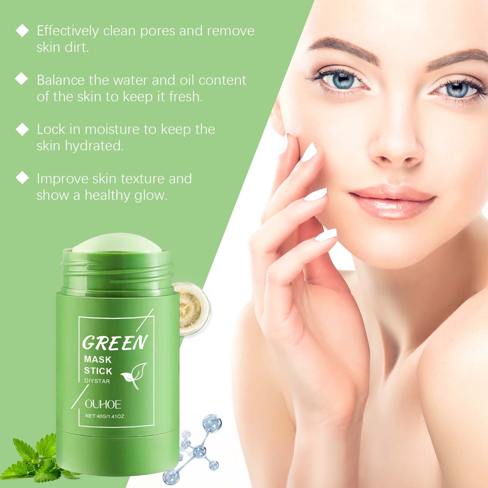 1~5PCS Green Tea Clay Stick Fo - đánh giá và giá Green Tea Cleansing Clay Mask