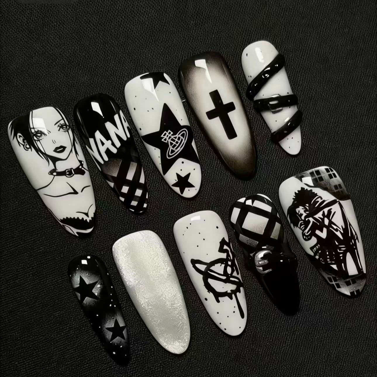 NANA Punk Style Nails Dark Aes - đánh giá và giá Nail Art