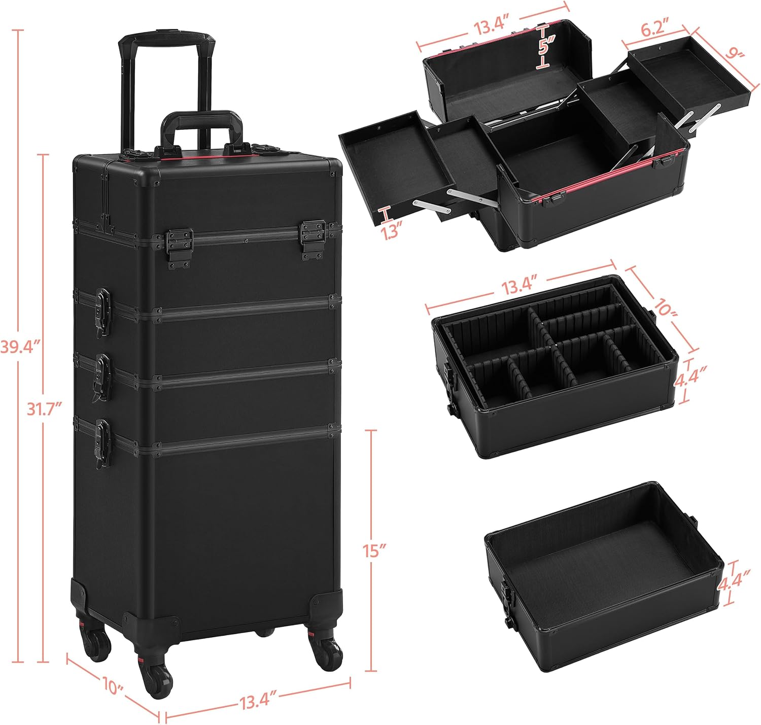 Rolling Makeup Train Case, Cos - đánh giá và giá Makeup