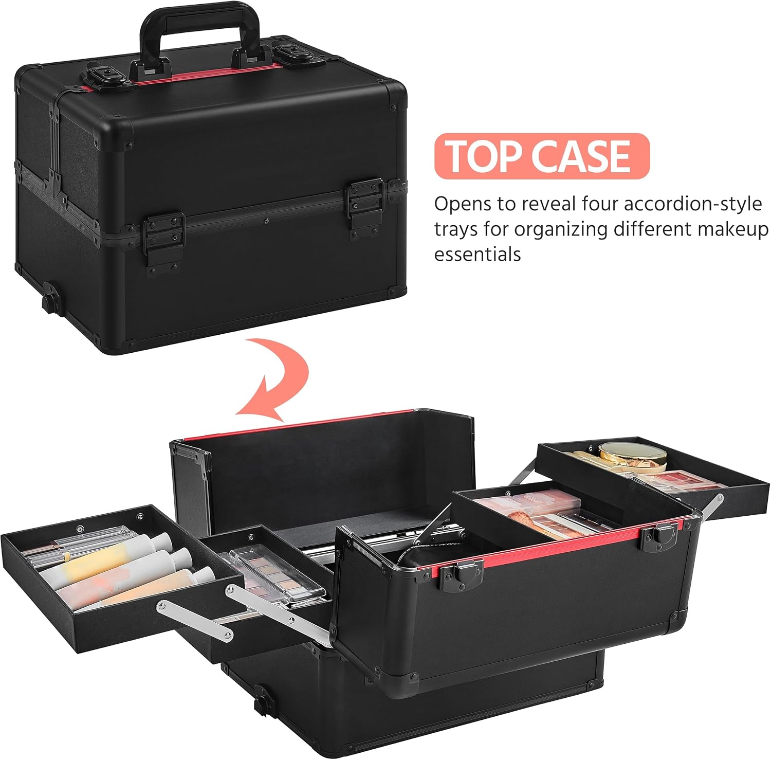 Rolling Makeup Train Case, Cos - đánh giá và giá Makeup
